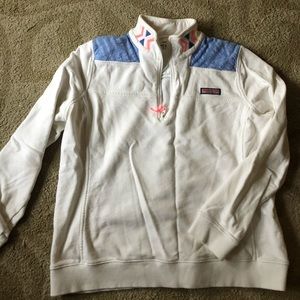 Vineyard Vines White and Chambray Shep Shirt